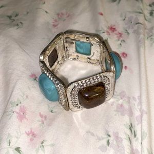 Turquoise and brown stome bracelet